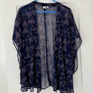 Navy Blue Sheer Kimono/Duster
